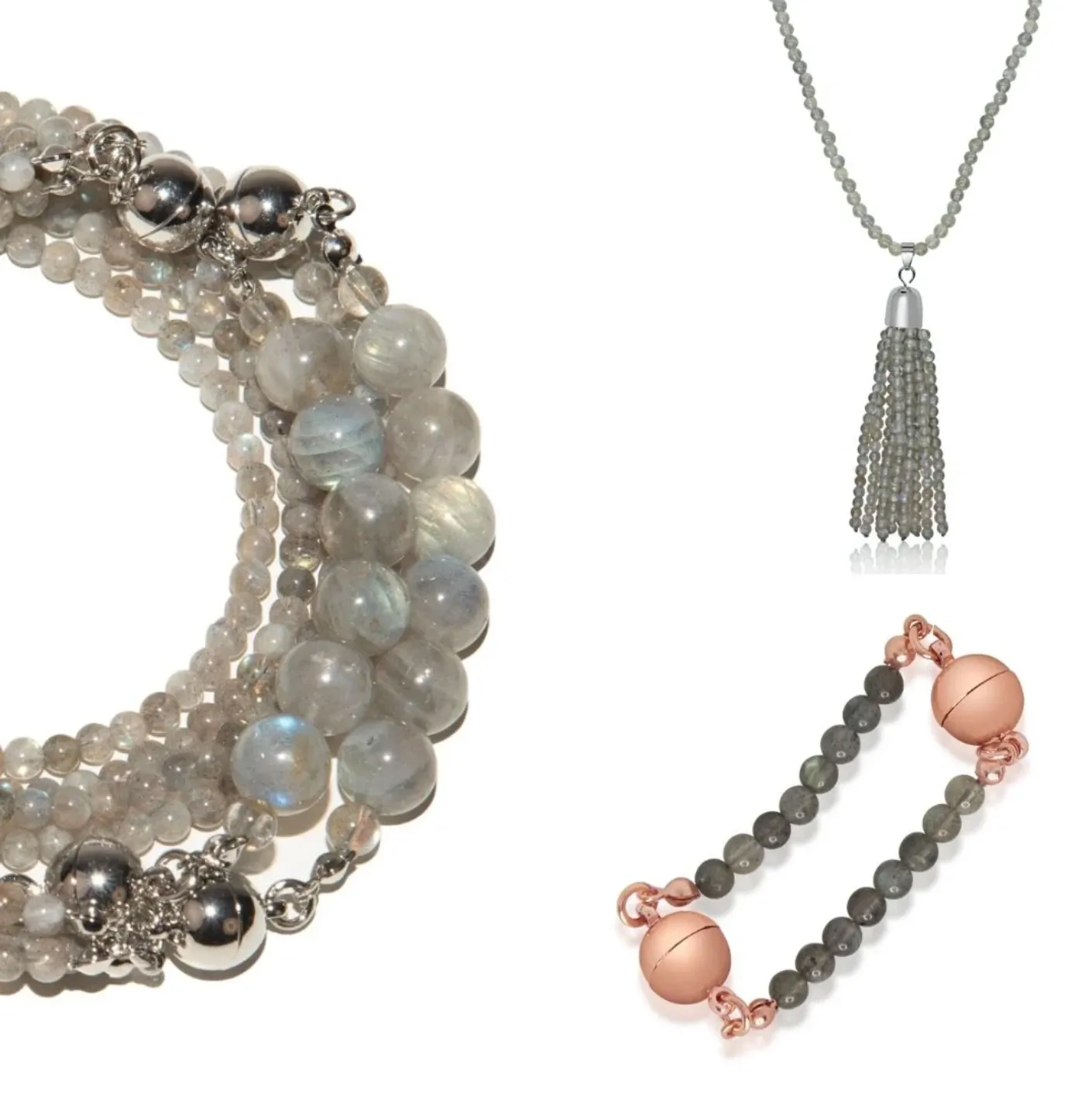 10 Way BUNDLE - Labradorite (Includes 10 Way Necklace, Tassel & Mini Connectors)