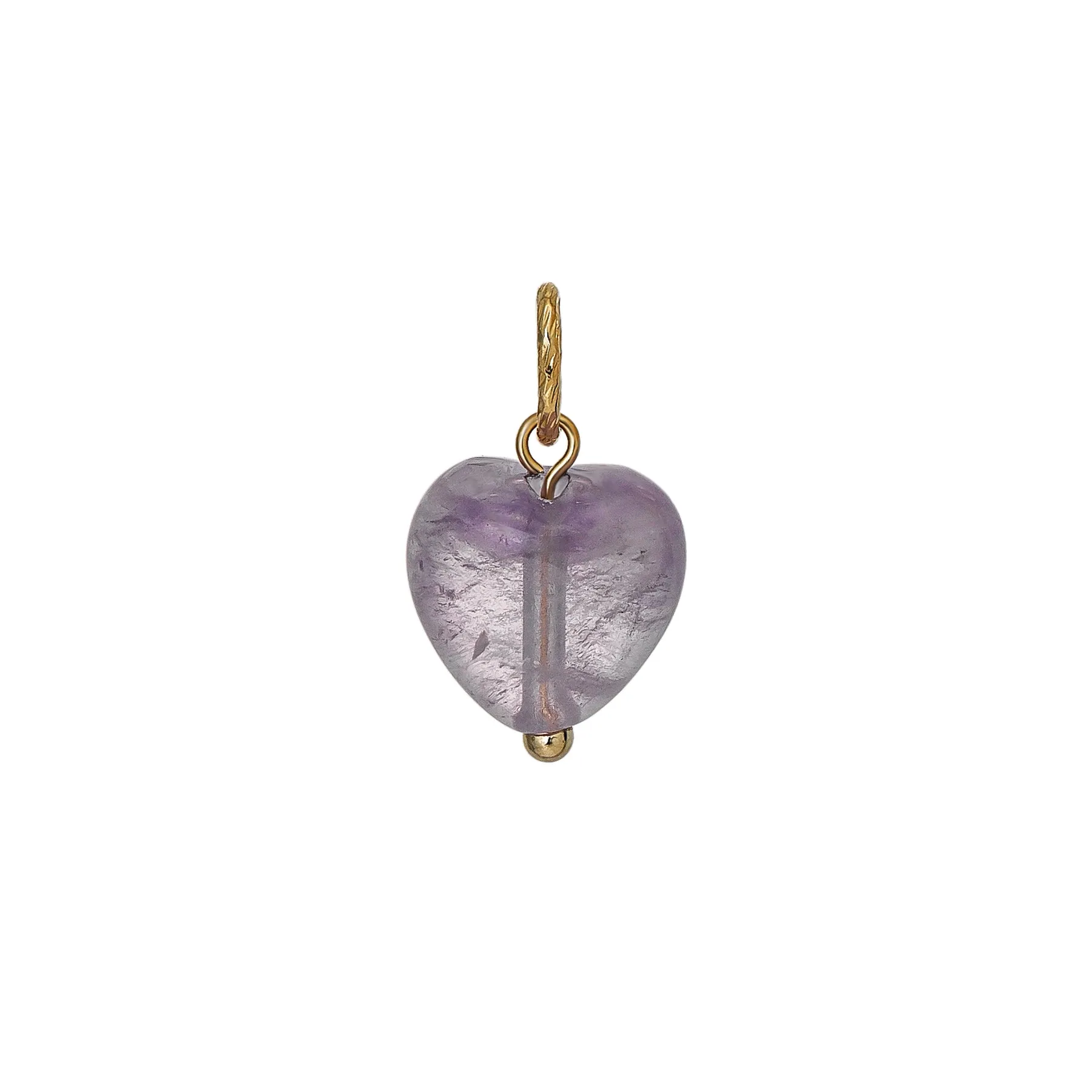 10K Amethyst Heart Necklace Charm (Yellow Gold)