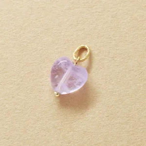 10K Amethyst Heart Necklace Charm (Yellow Gold)