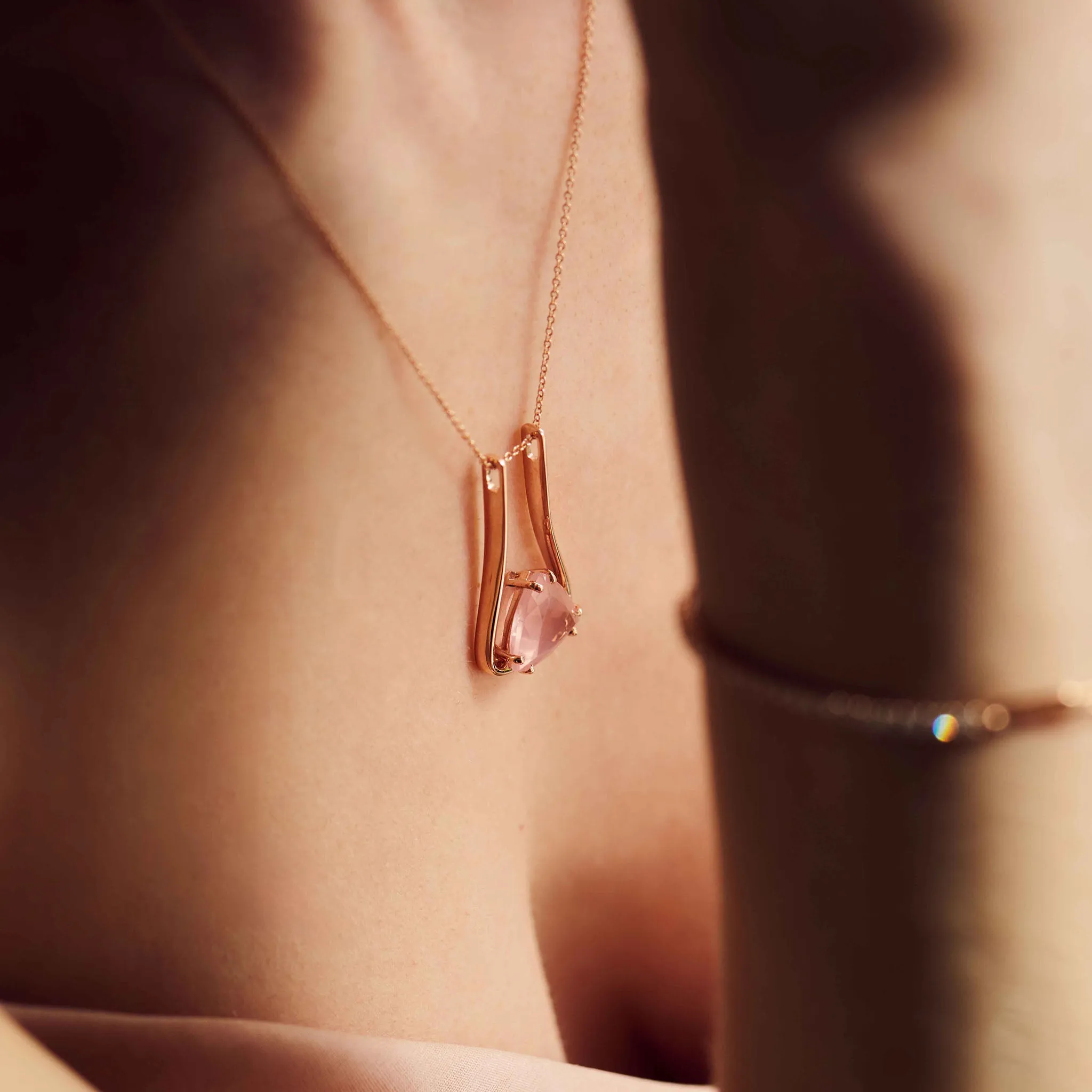 5.00 Carat Rose Quartz Necklace