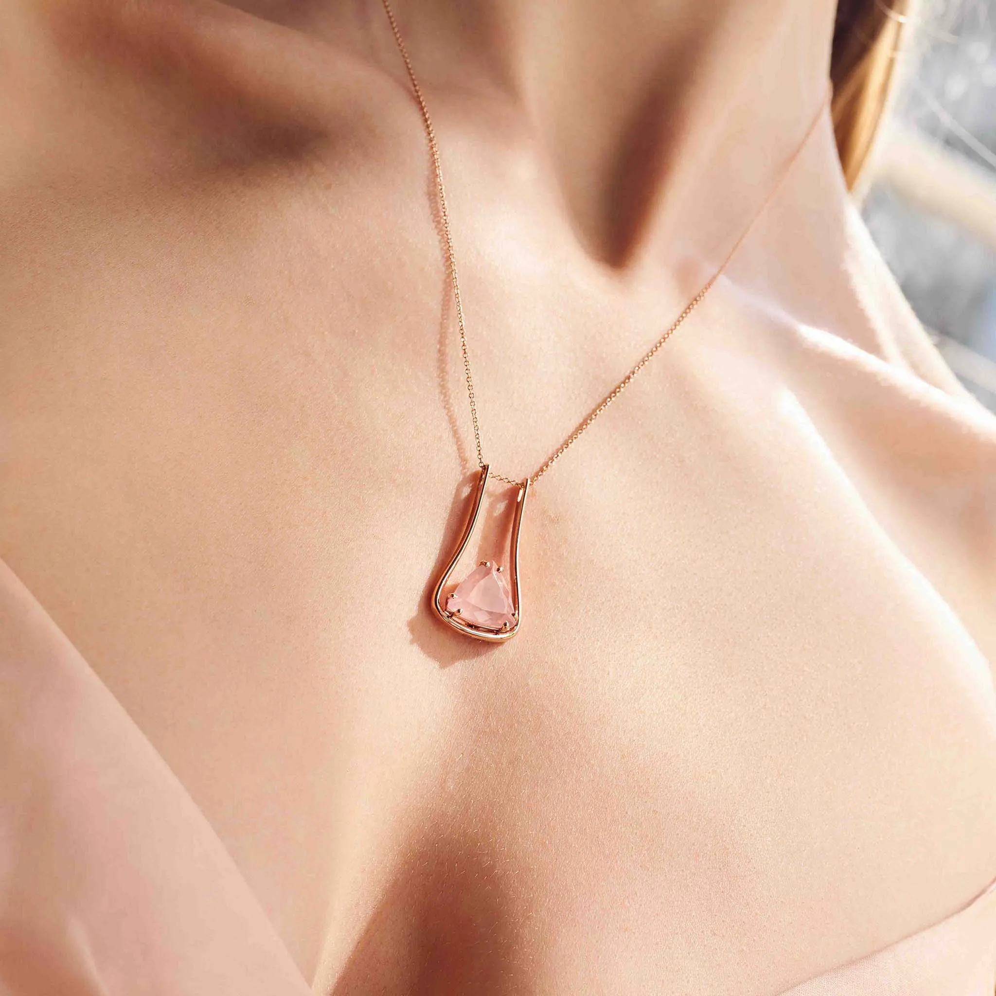 5.00 Carat Rose Quartz Necklace