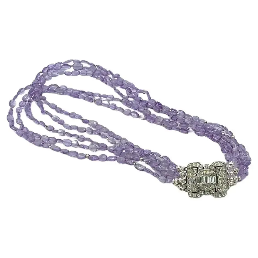 Amethyst Necklace with Art Deco Clasp