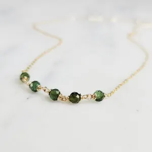 Beaded Green Tourmaline Necklace