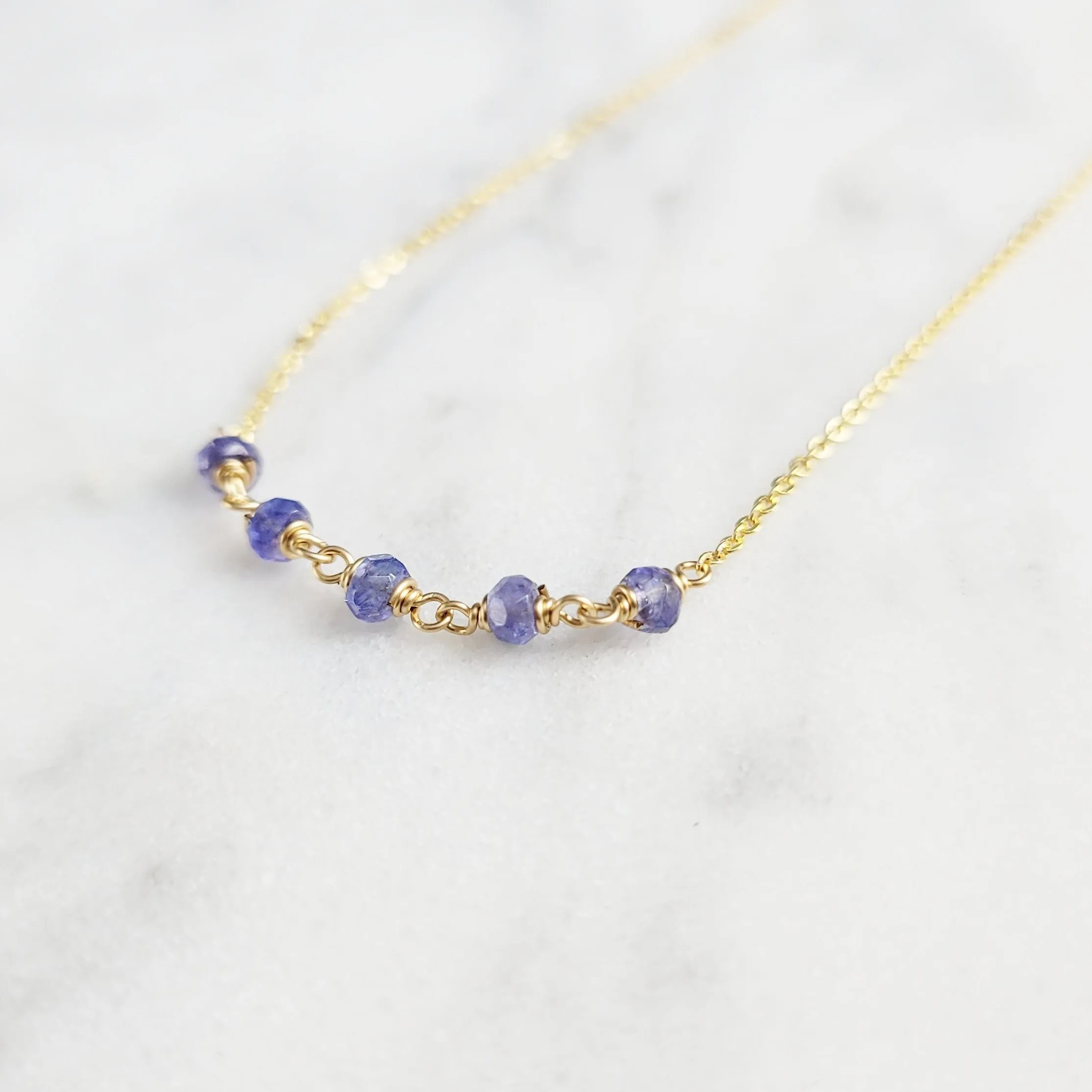 Beaded Tanzanite Necklace