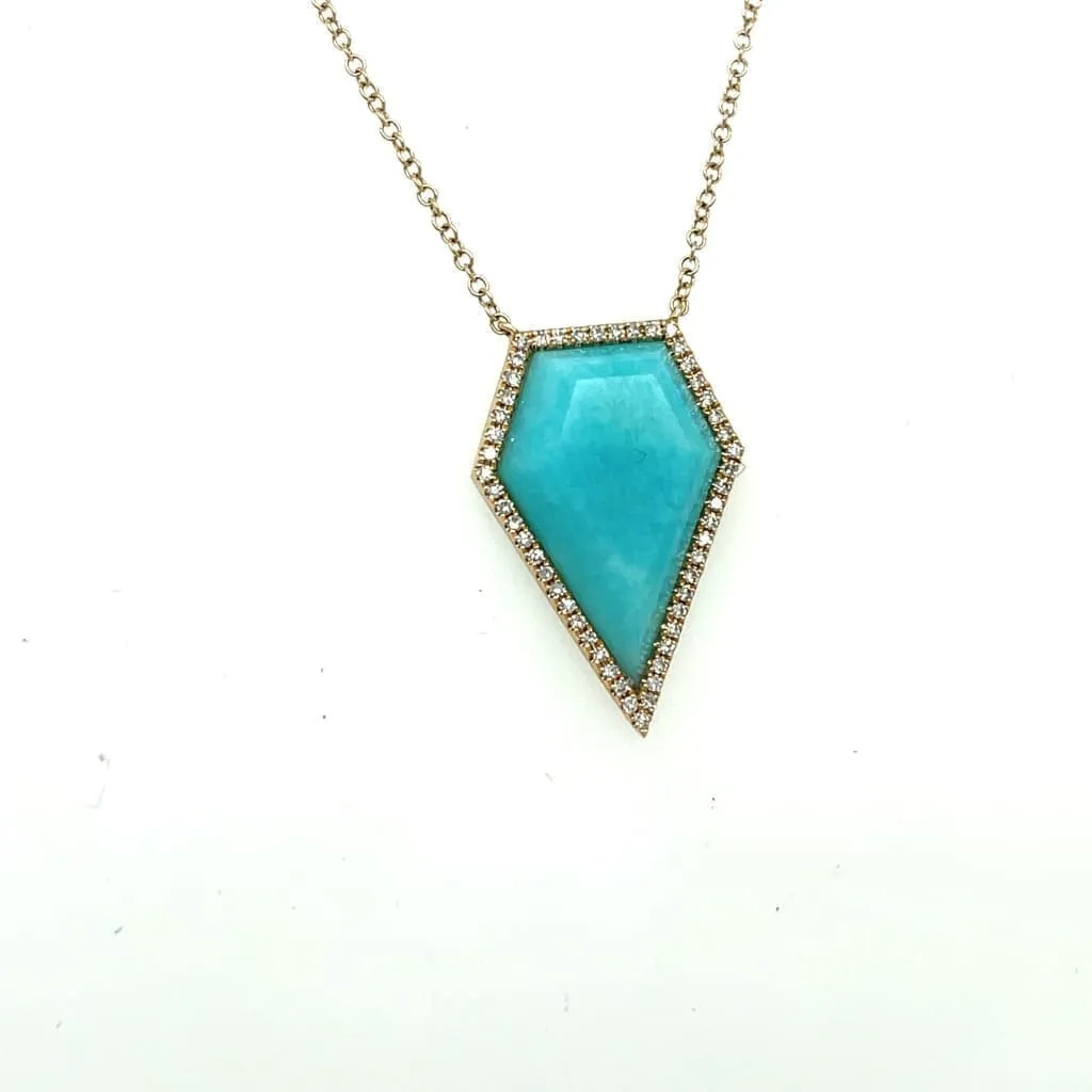 Beautiful Amazonite and Diamond Pendant at Regard Jewelry in Austin, Texas