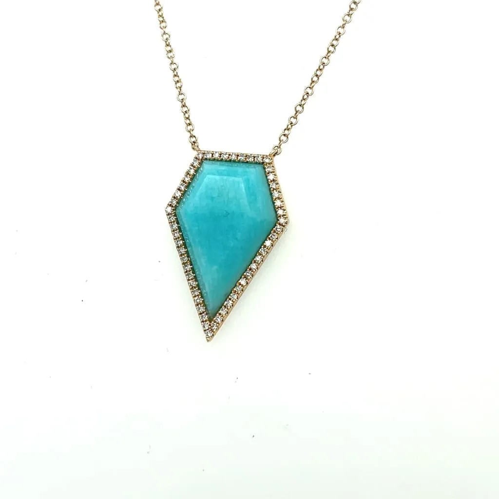Beautiful Amazonite and Diamond Pendant at Regard Jewelry in Austin, Texas