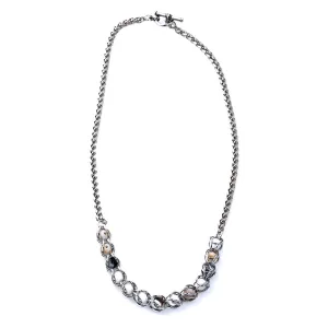 Captured Chain Maille Necklace Kit - White Porcelain Agate