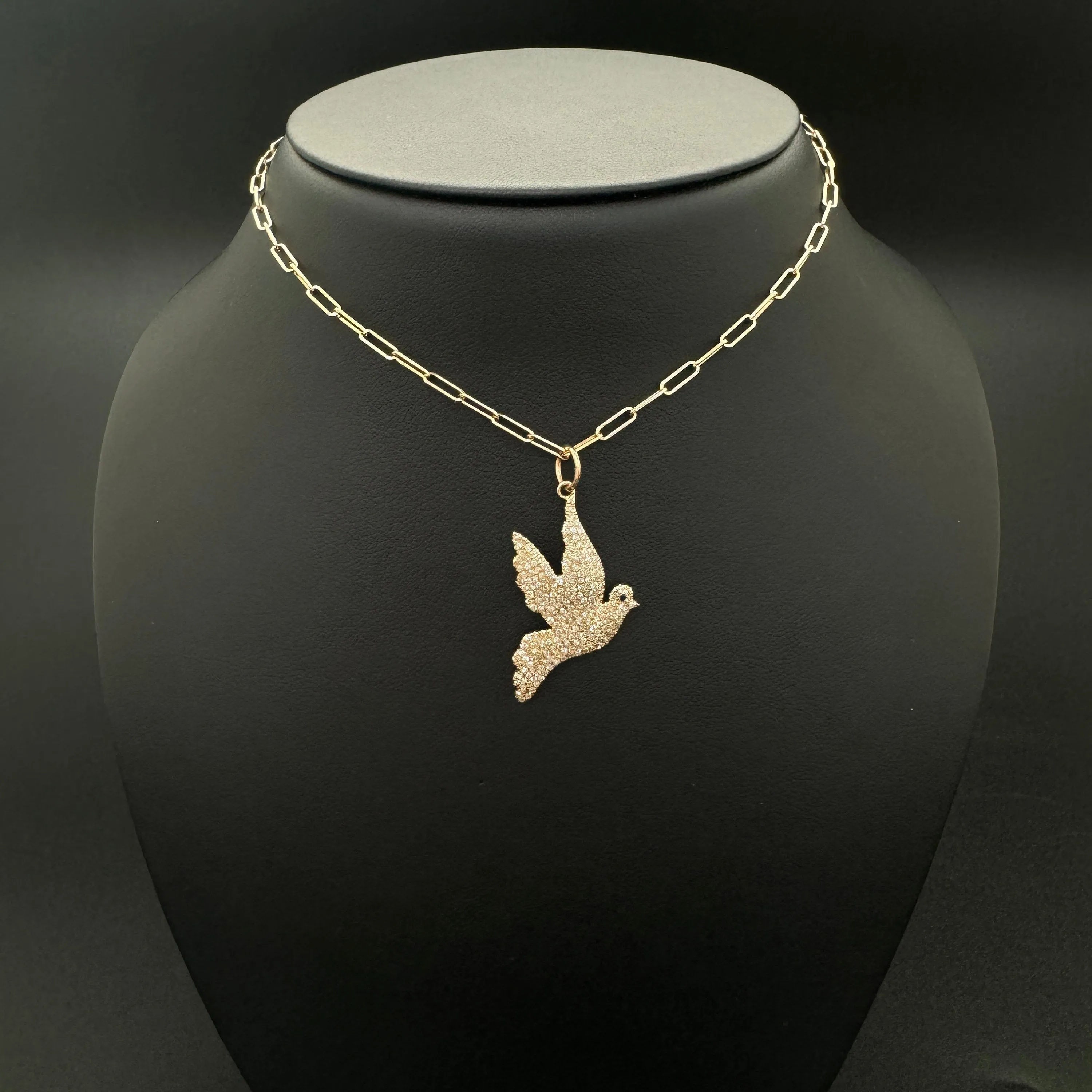 Diamond Pigeon Symbol Pendant
