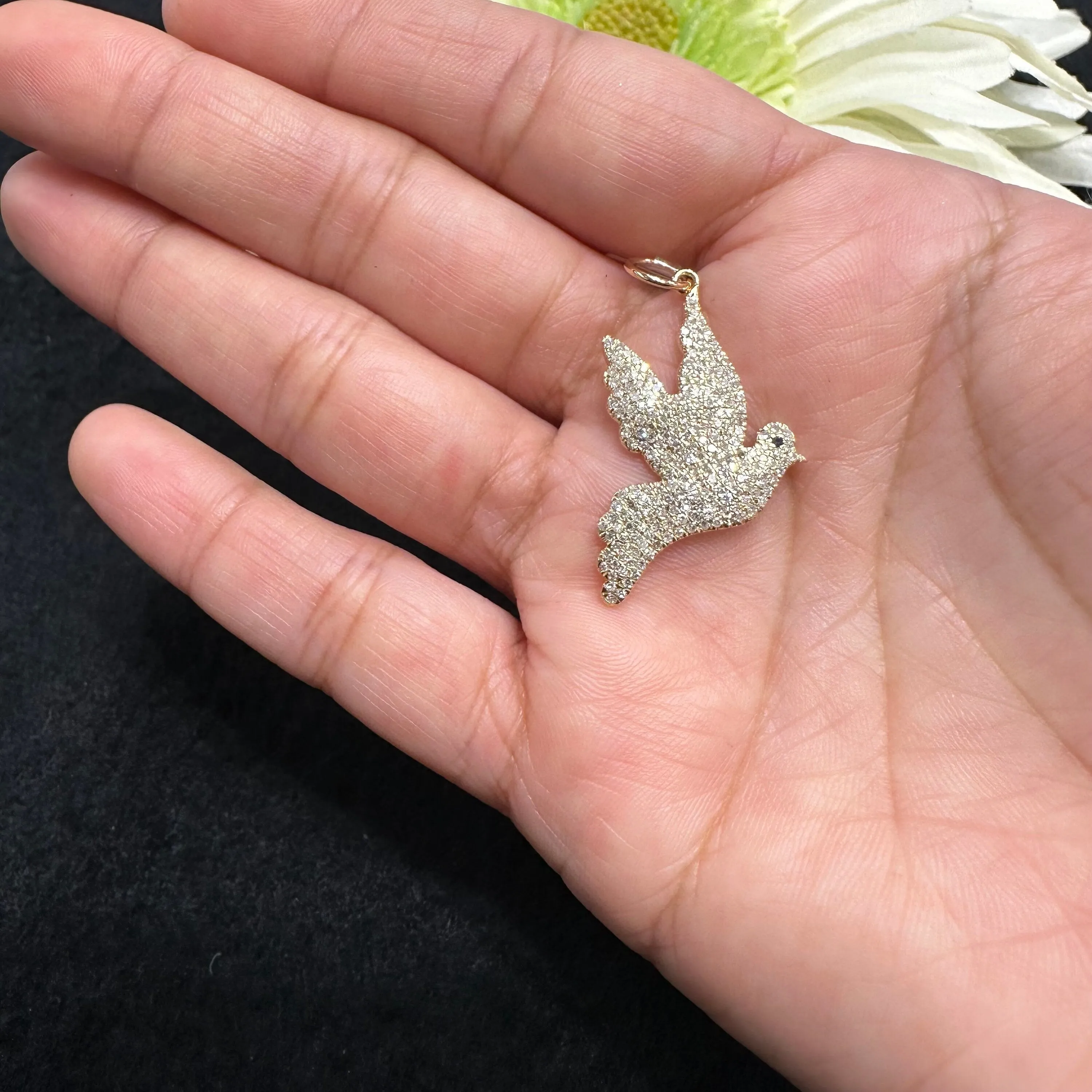 Diamond Pigeon Symbol Pendant