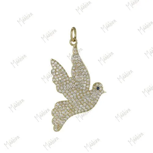 Diamond Pigeon Symbol Pendant