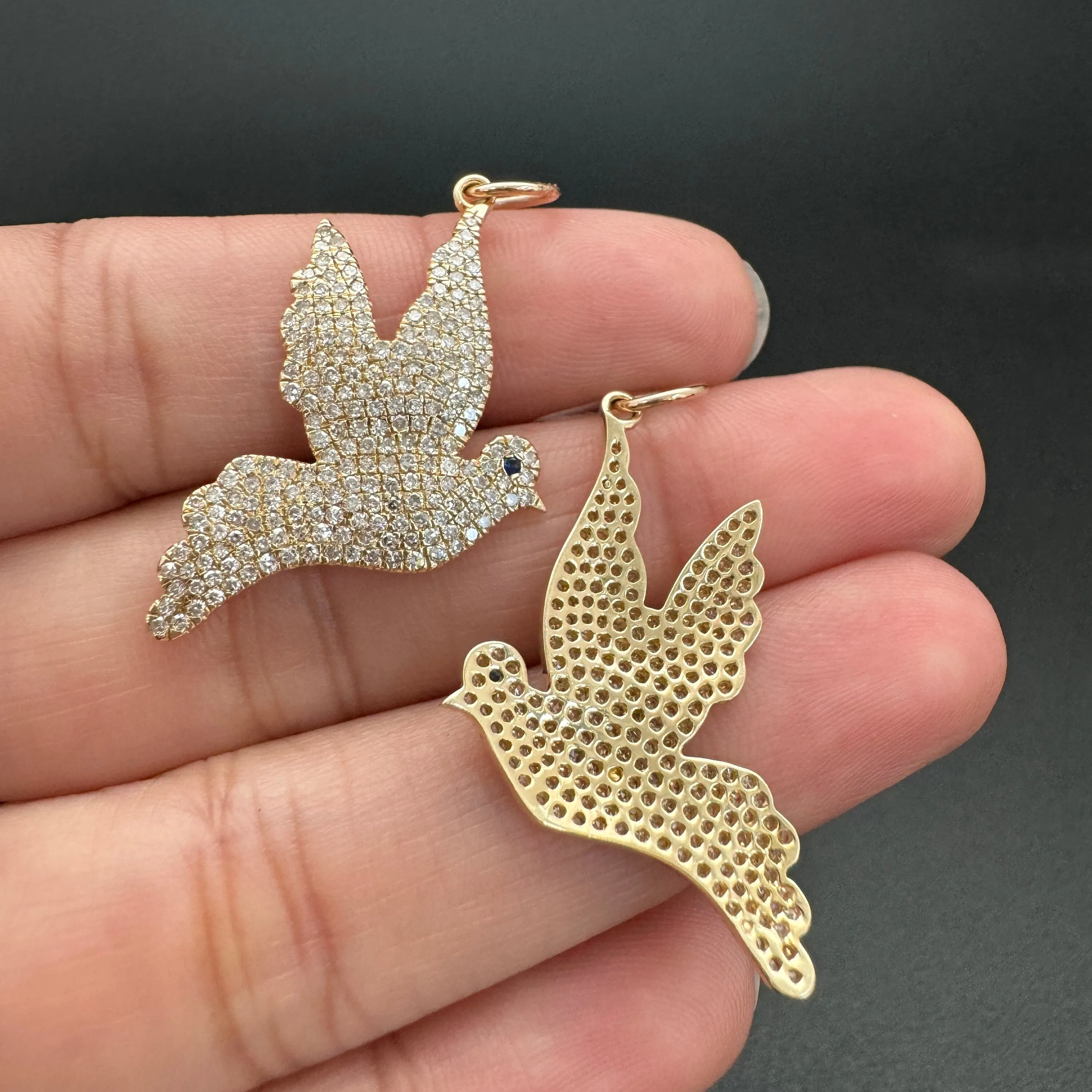 Diamond Pigeon Symbol Pendant