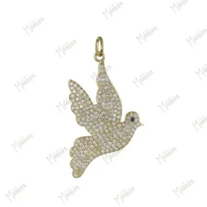 Diamond Pigeon Symbol Pendant