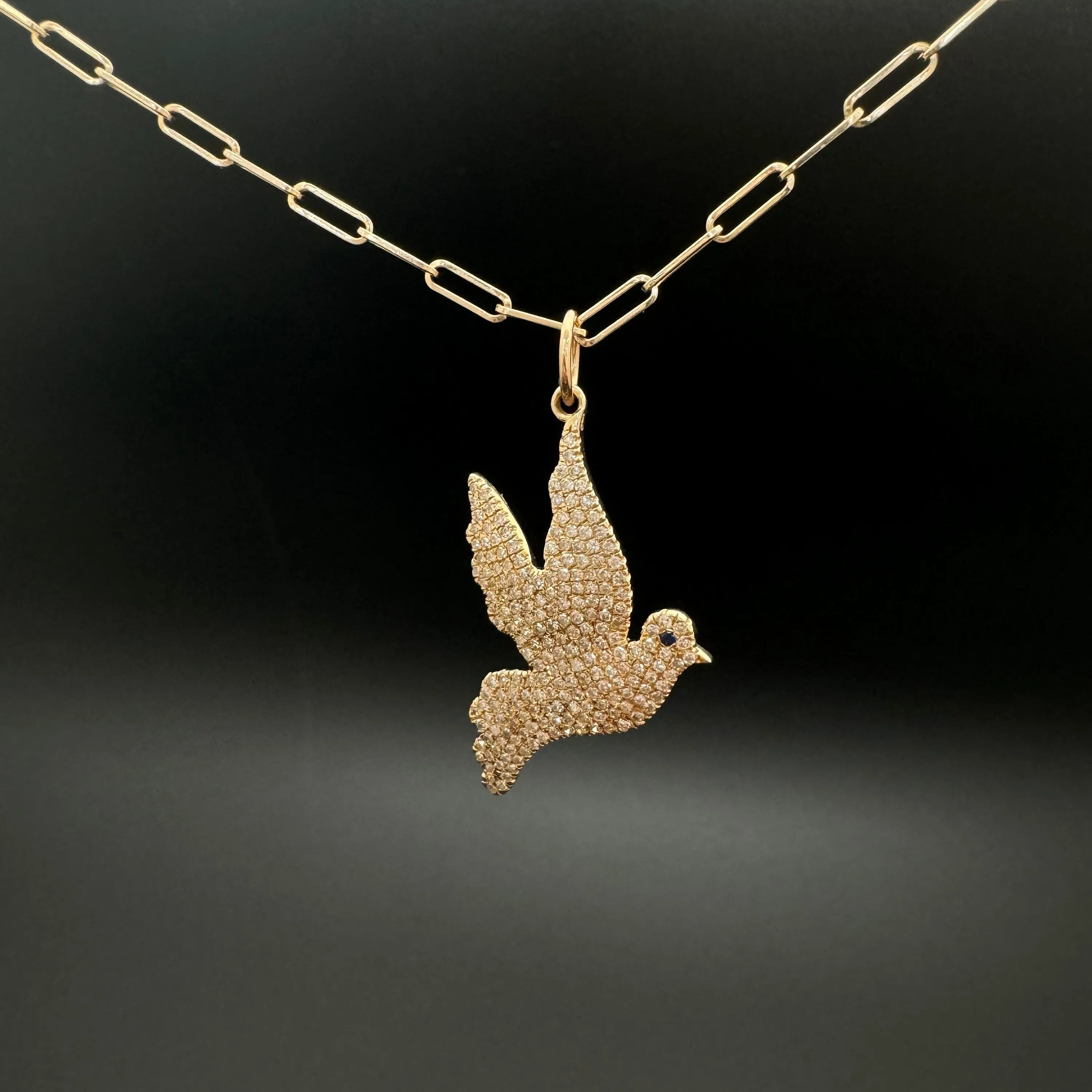 Diamond Pigeon Symbol Pendant