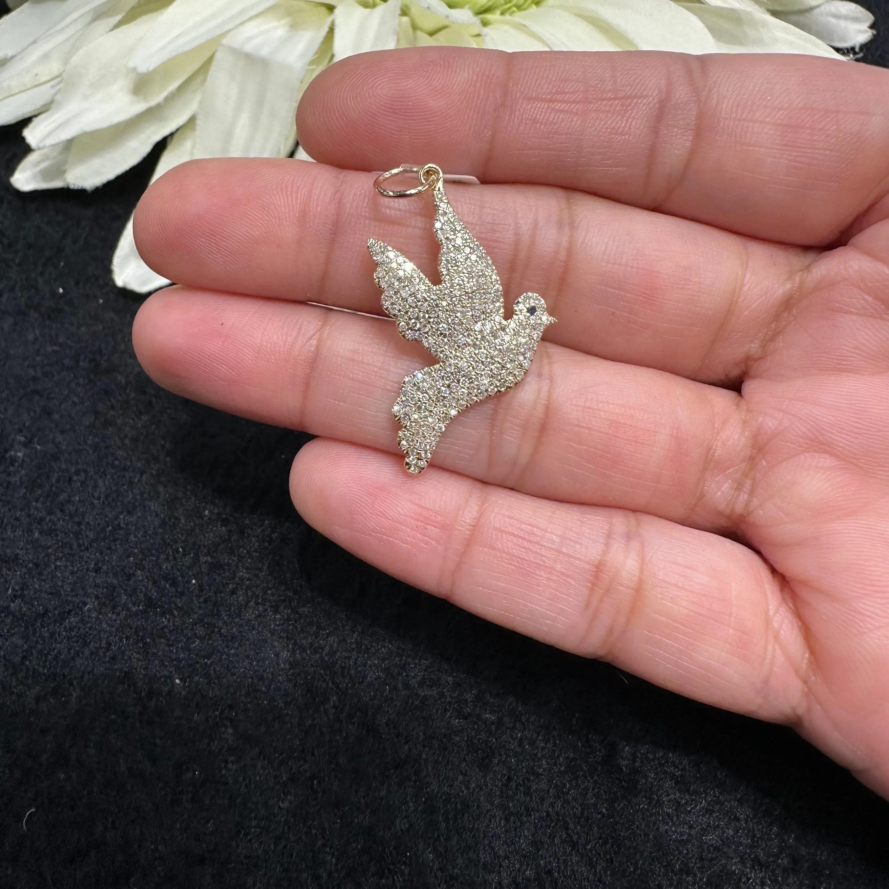 Diamond Pigeon Symbol Pendant