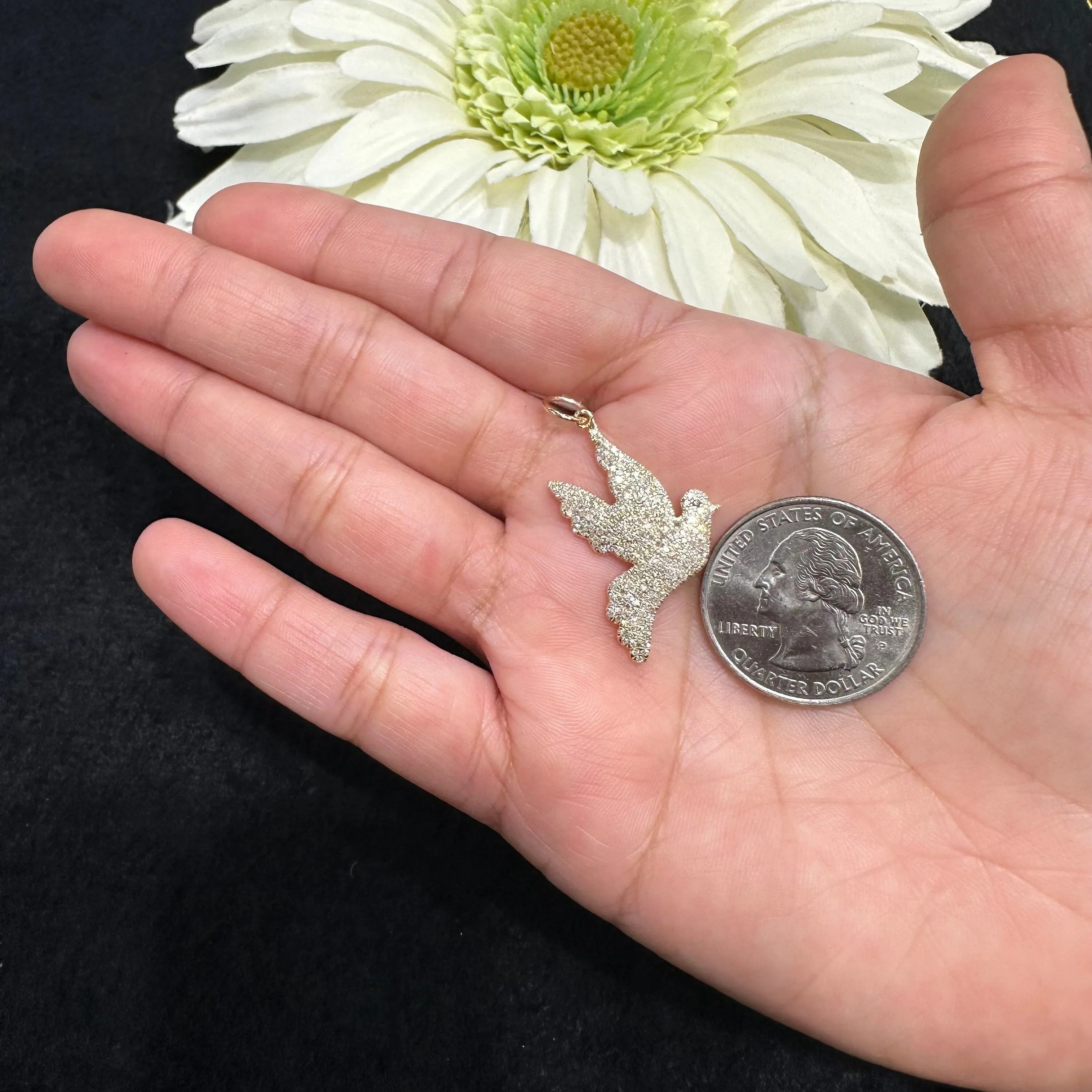 Diamond Pigeon Symbol Pendant