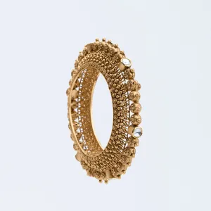 Filigree Gold Bangle with Mirror Details