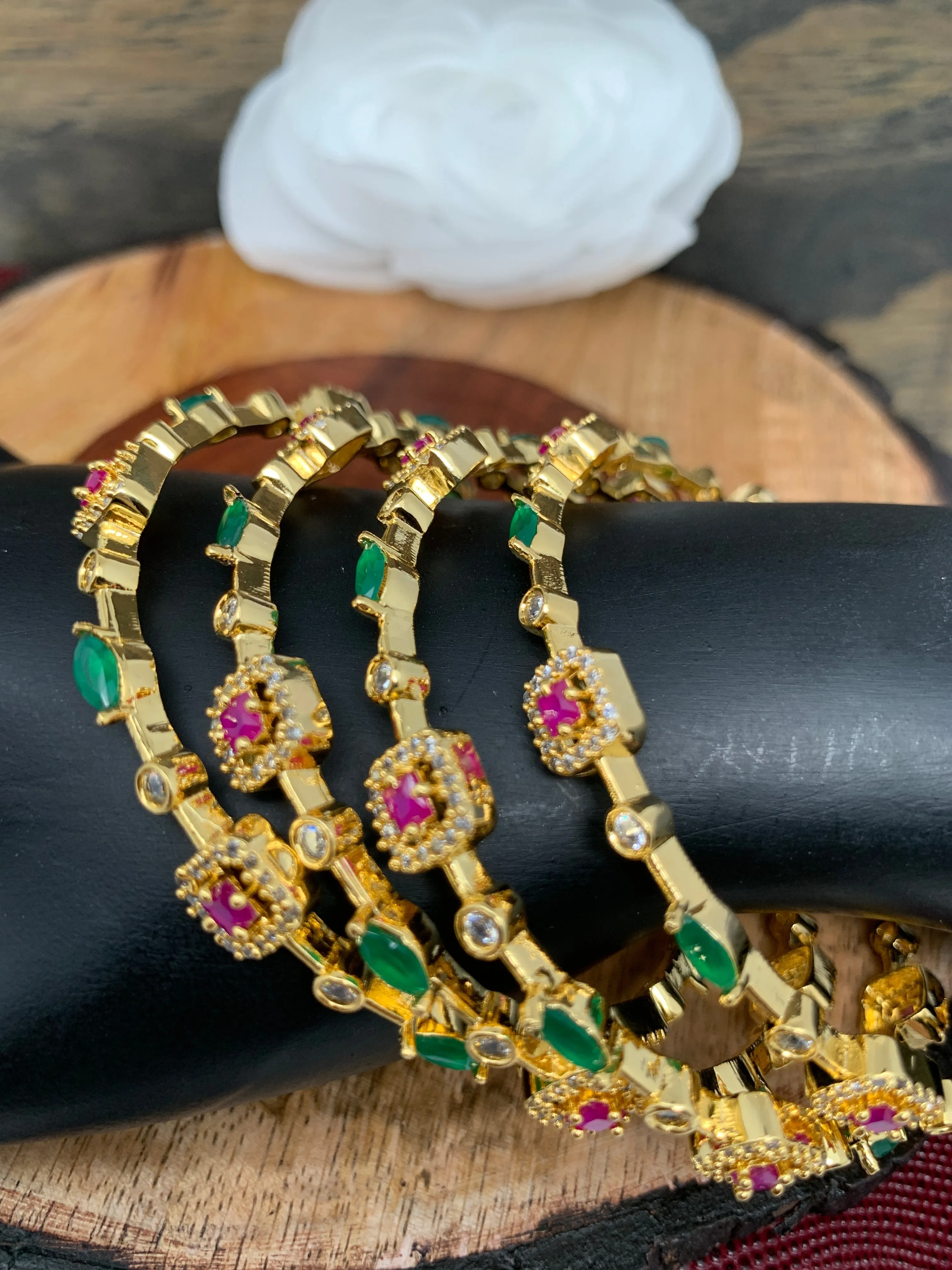 Golden Multi Stone Bangle