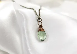 GreenAmethyst Teardrop Necklace