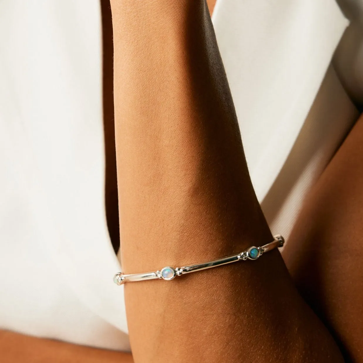 Holi Jewel Bangle - Opal