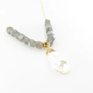 Keishi Pearl and Labradorite Necklace