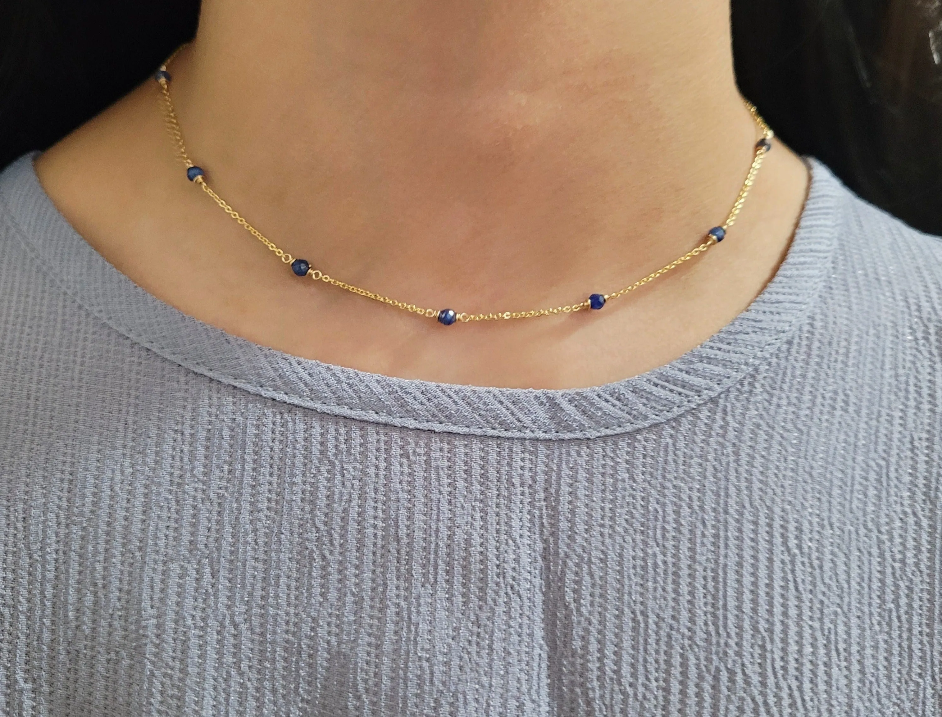Kyanite Beaded Necklace