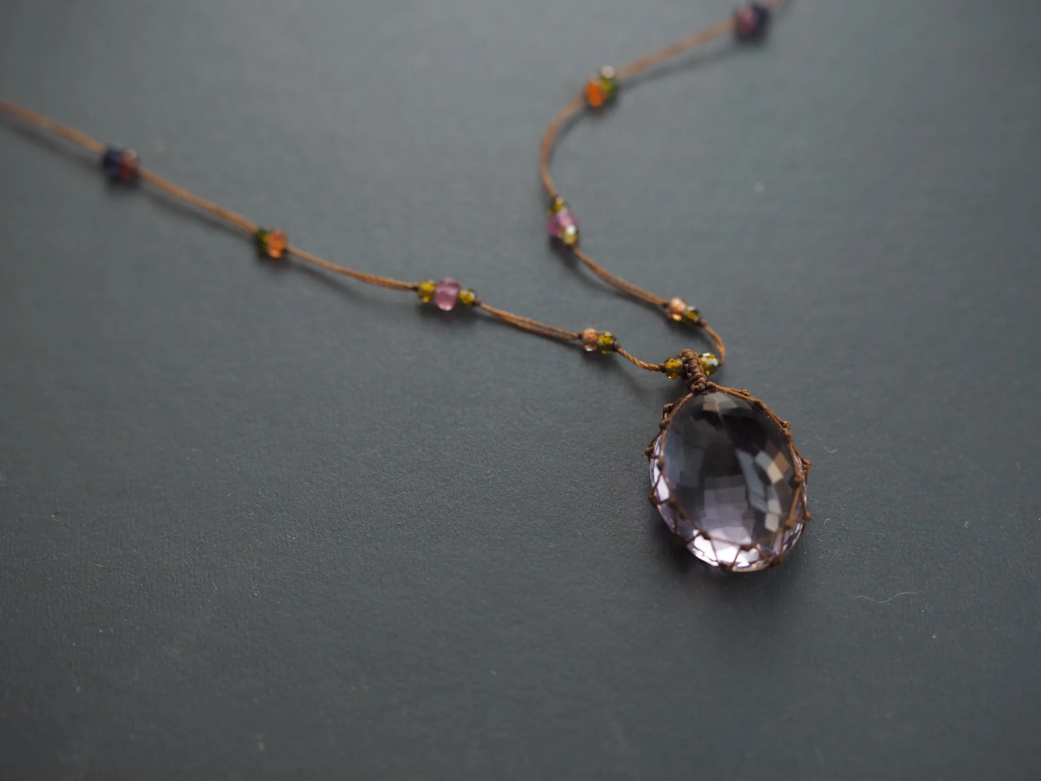 Long Tibetan Necklace - Amethyst