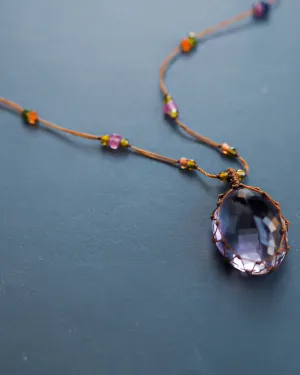 Long Tibetan Necklace - Amethyst