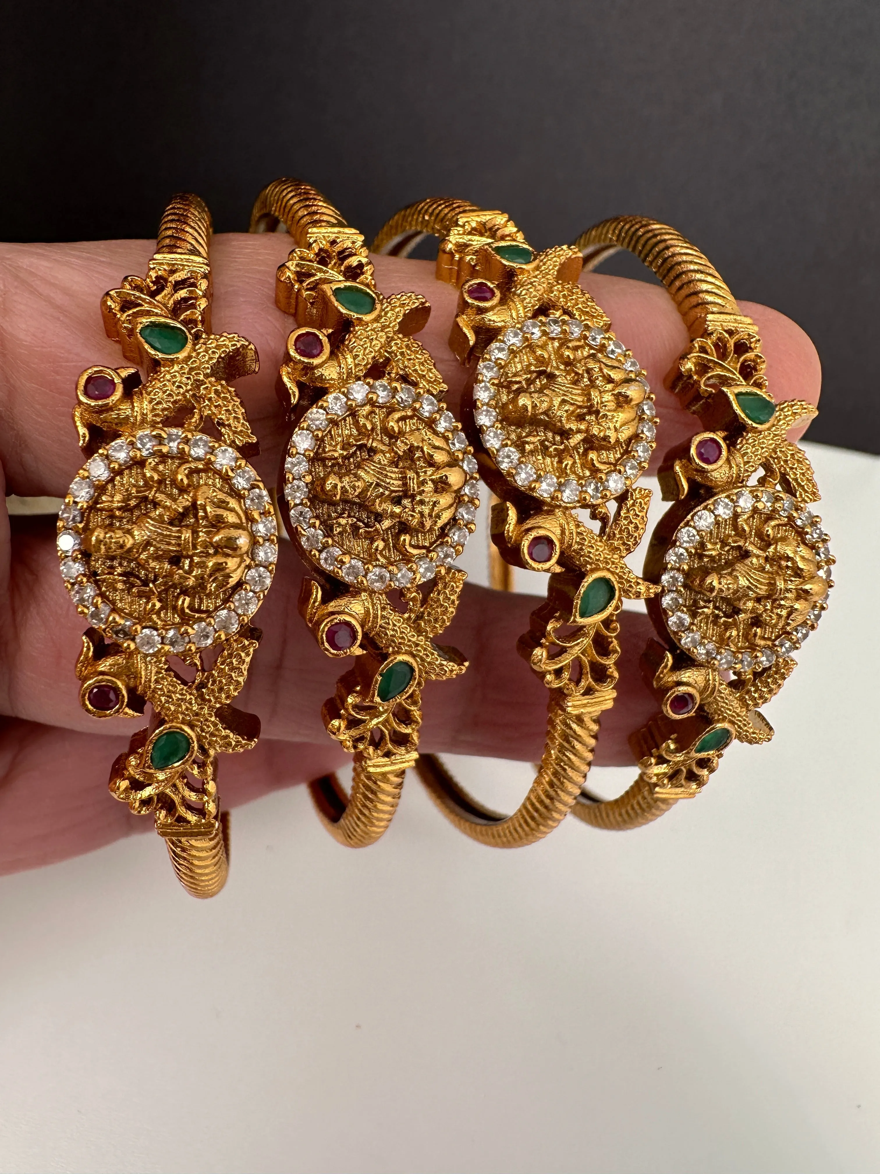 Matte Goddess Lakshmi Kada Bangles