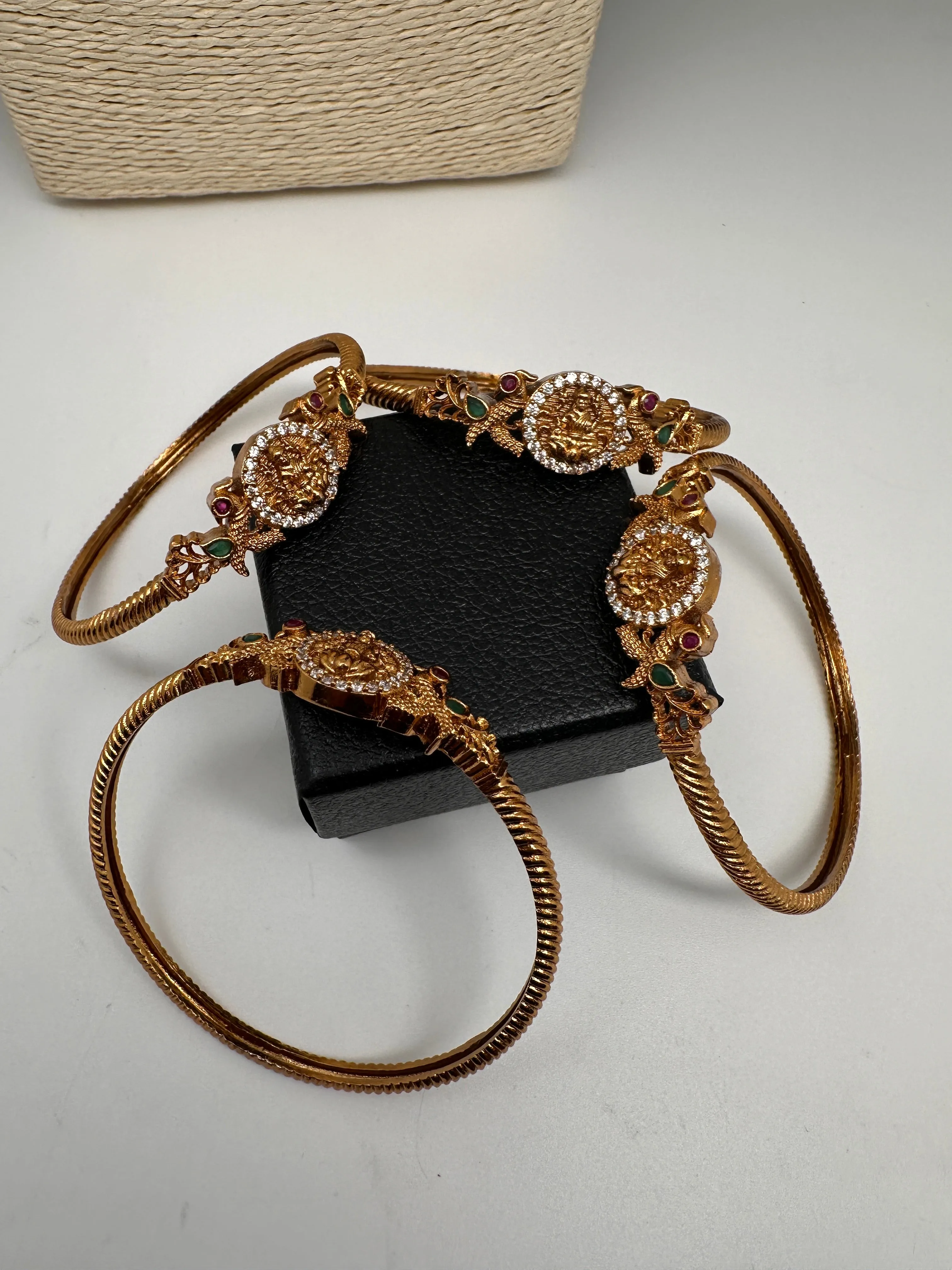 Matte Goddess Lakshmi Kada Bangles