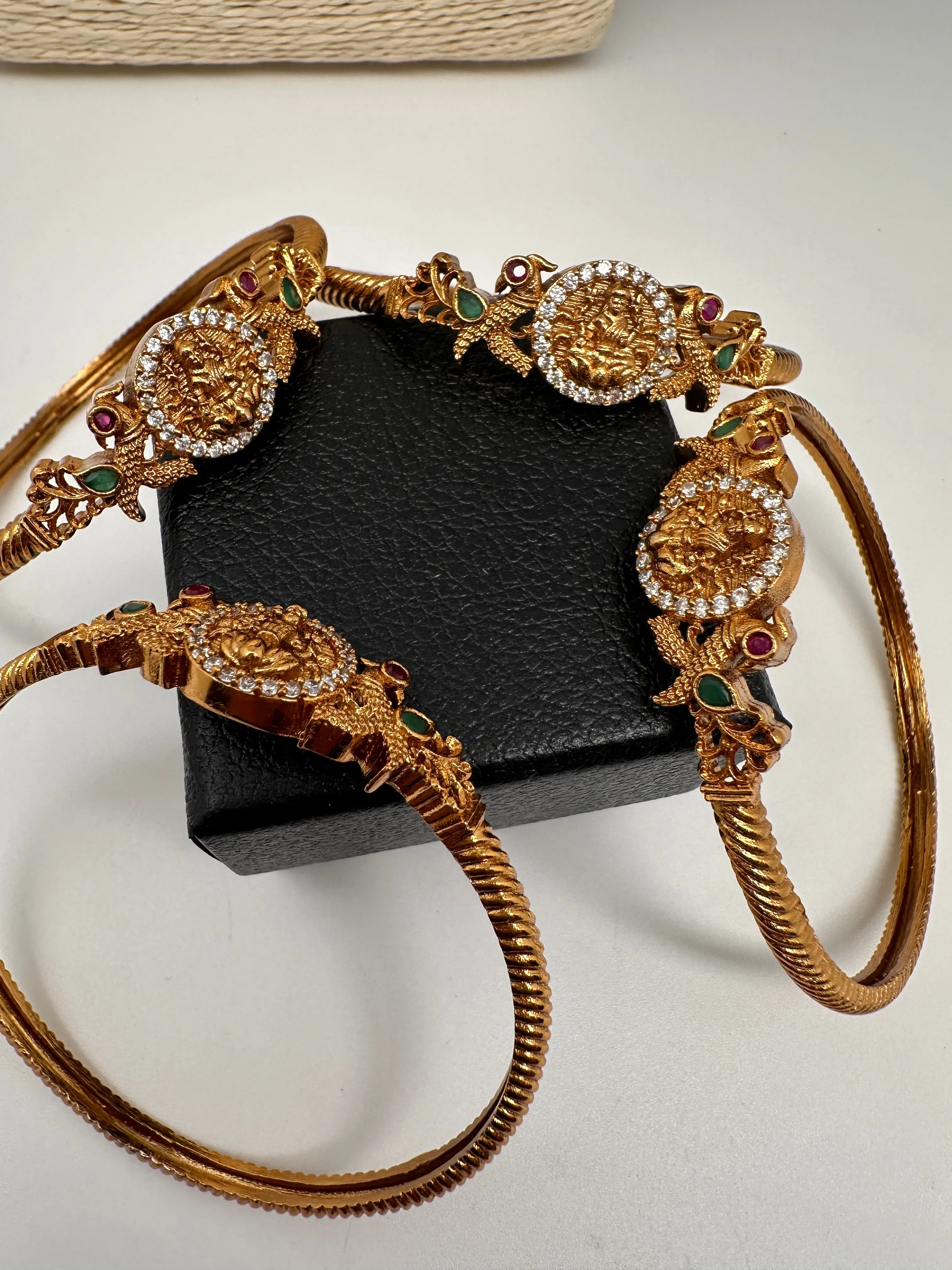Matte Goddess Lakshmi Kada Bangles
