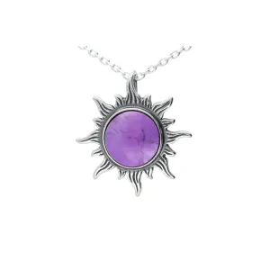 MILENA Necklace Silver and Amethyst Sun