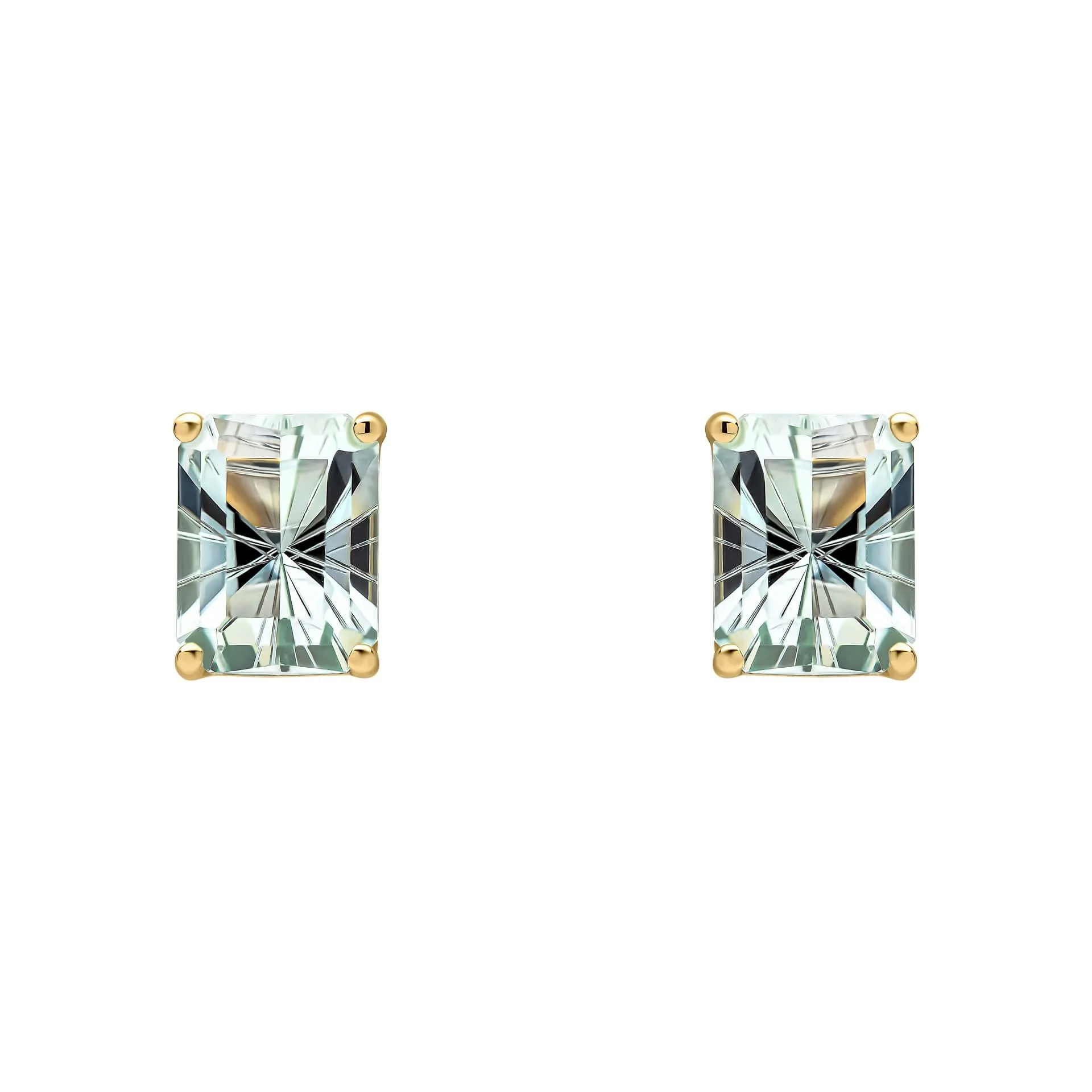 MILENA Octagonal Fancy Cut Amethyst Stud Earrings in 9ct Gold