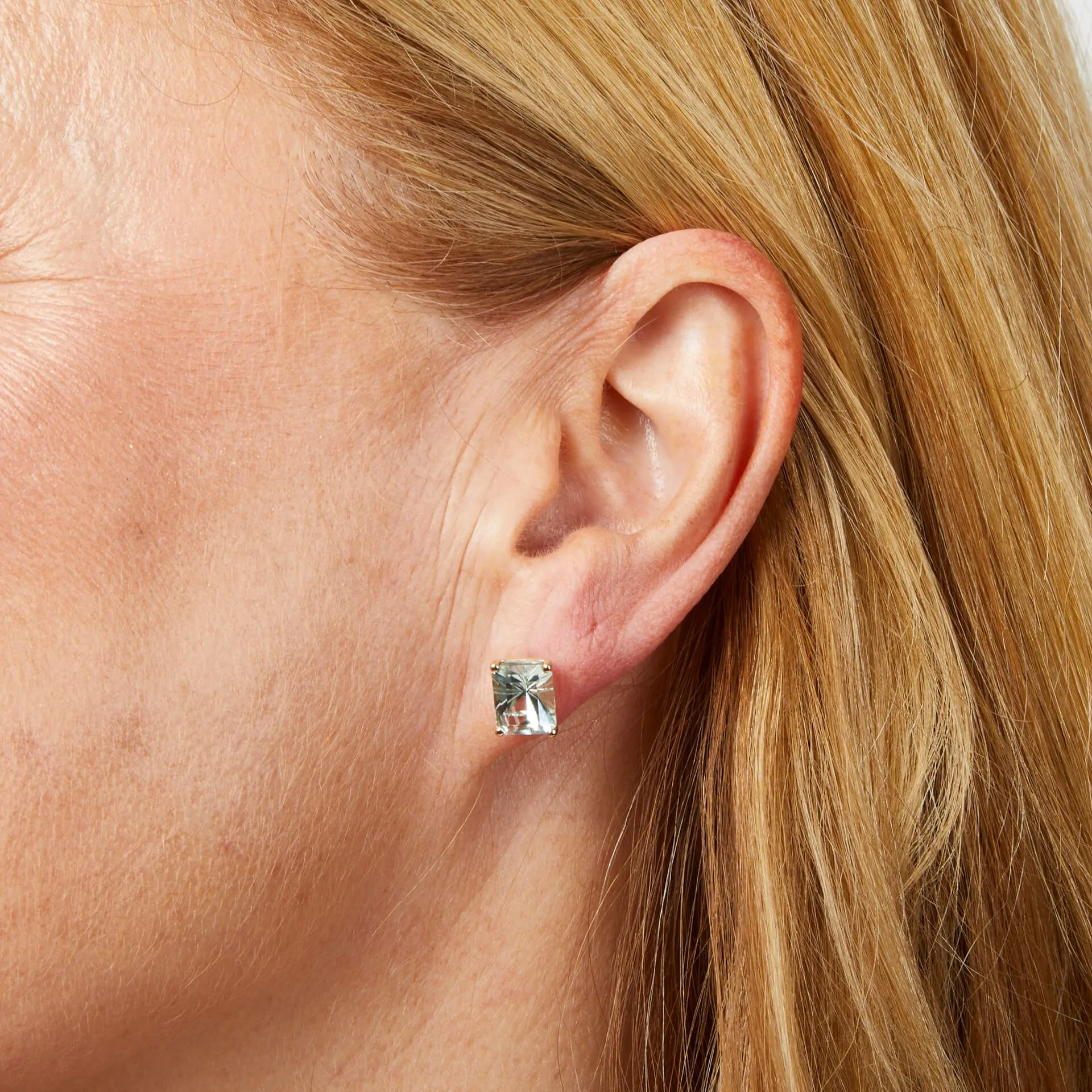 MILENA Octagonal Fancy Cut Amethyst Stud Earrings in 9ct Gold