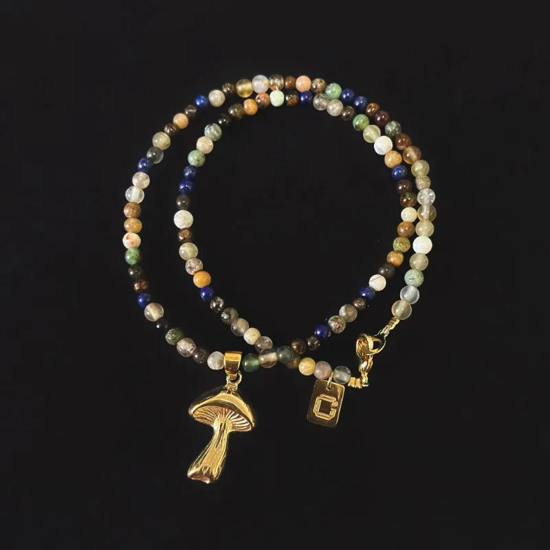 Mushroom Mixed Gems Choker