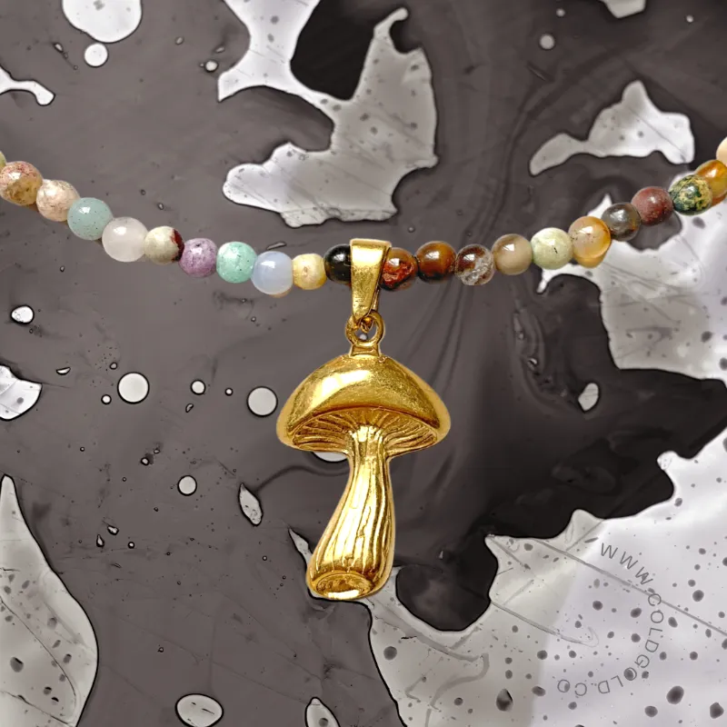 Mushroom Mixed Gems Choker