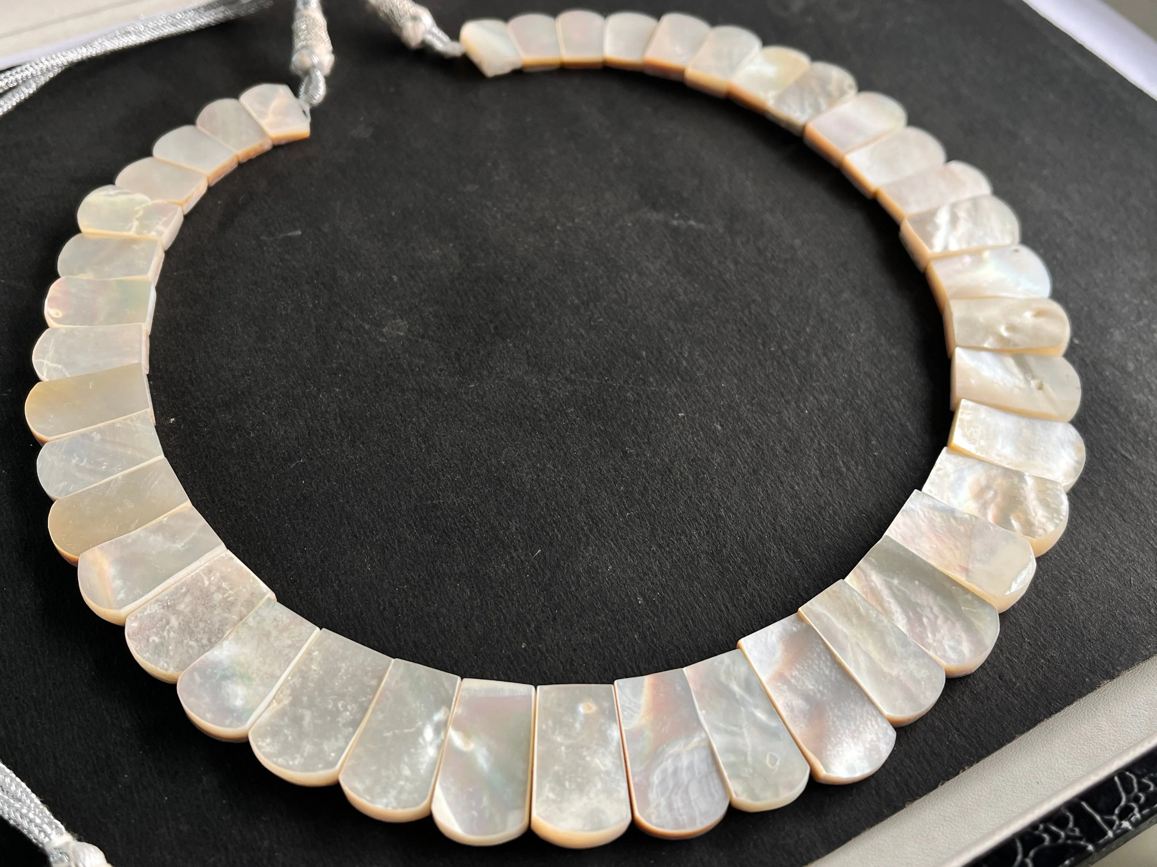 Natural Mother of Pearl Bib Necklace, Cleopatra Egyptian Necklace, Fancy Beach Jewelry, Pearl Choker Handmade Length Adjustable Necklace