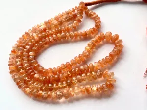 Natural Oregon Sunstone Smooth Rondelle Beads