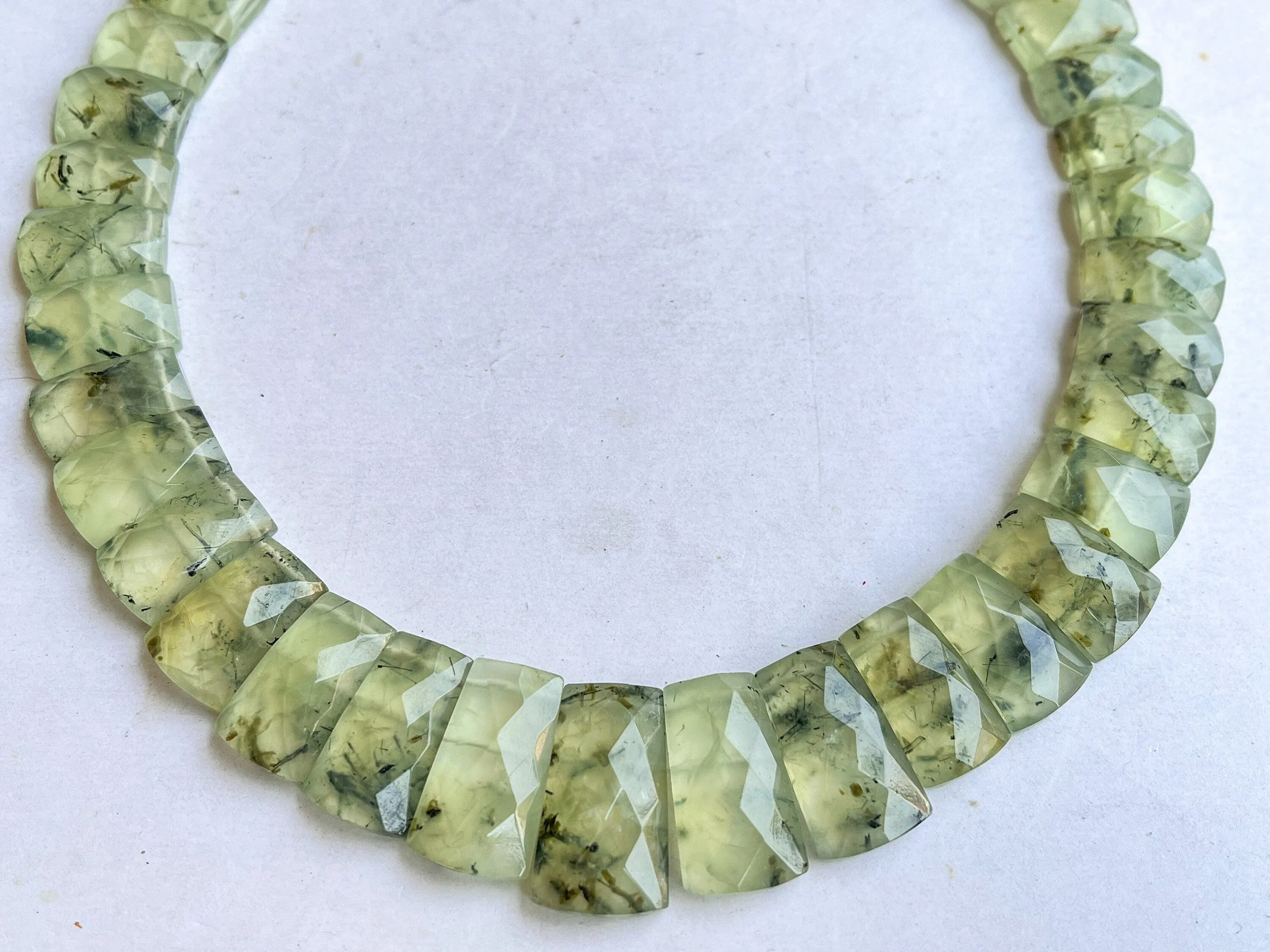 Natural Prehnite Bib Necklace, Cleopatra Egyptian Necklace, Fancy Beach Jewelry