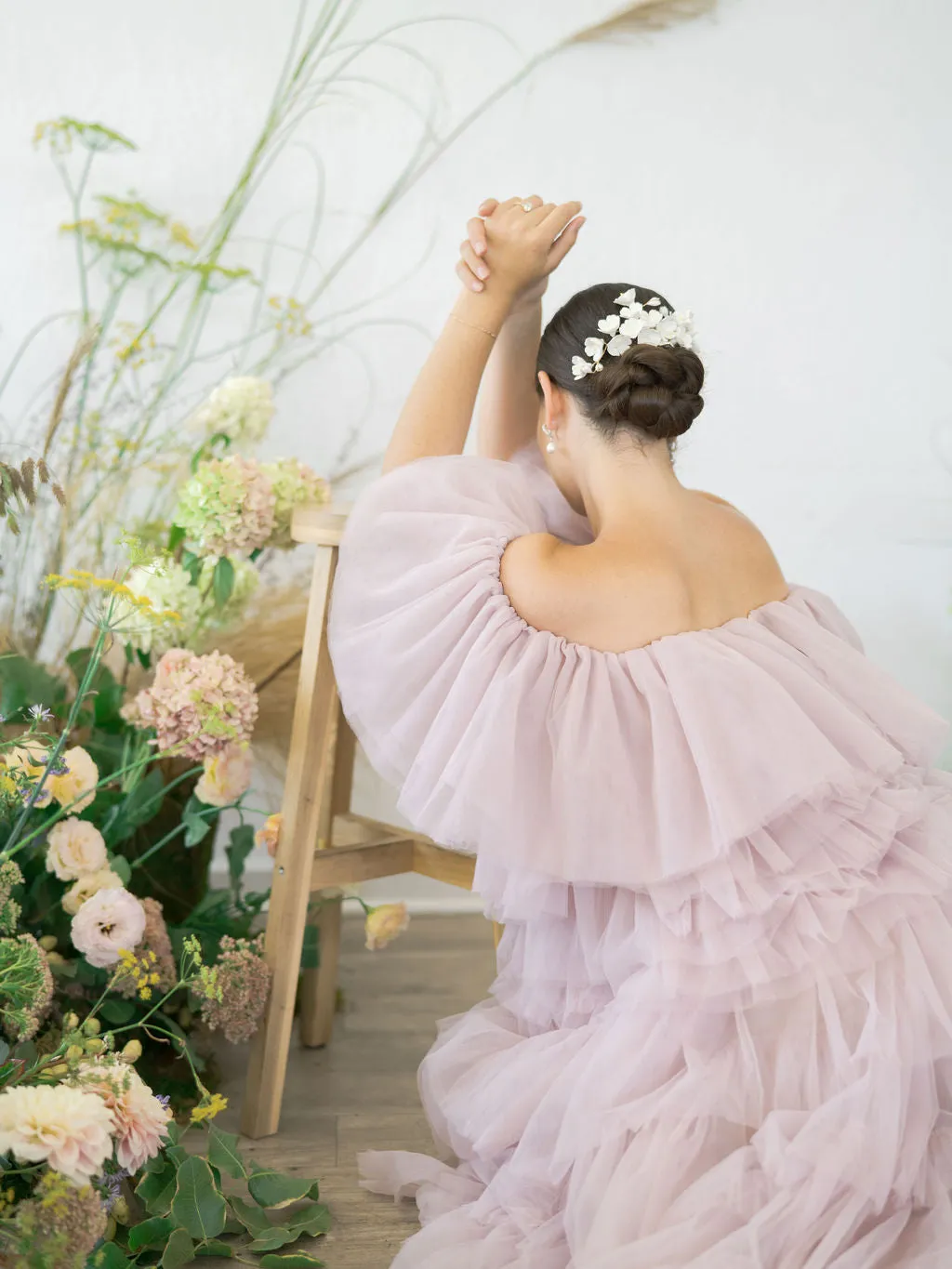 Oversize floral hair comb BETSY- 24018