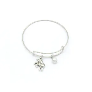 Pearl Unicorn Bangle Bracelet