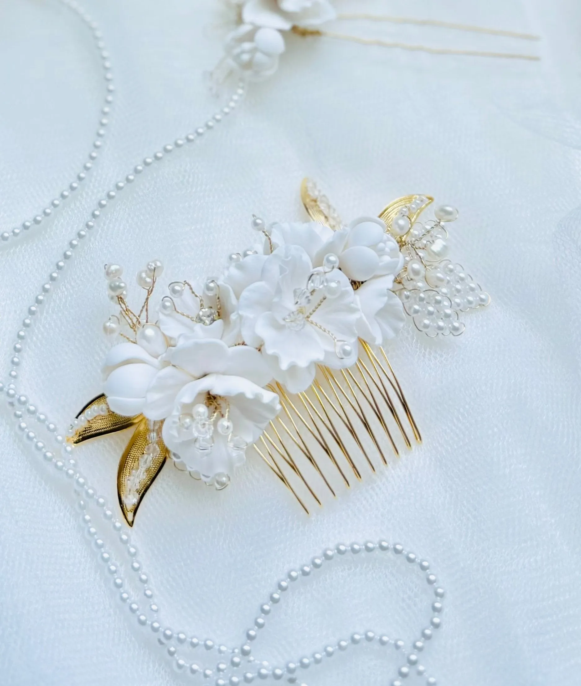 Petite floral hair comb- BELLA- 24010