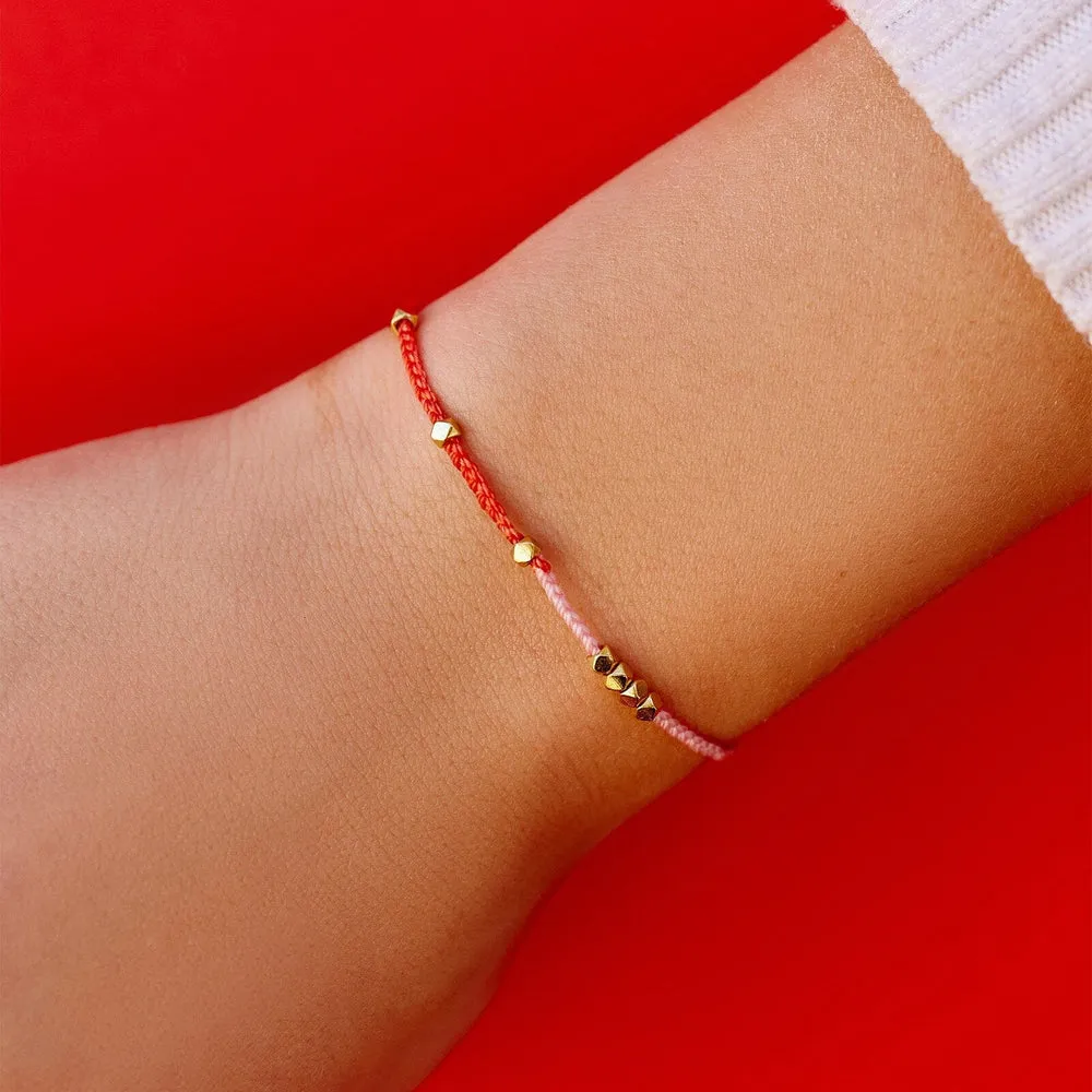 Pura Vida Bracelets Pink & Red Two Tone Dainty Bracelet