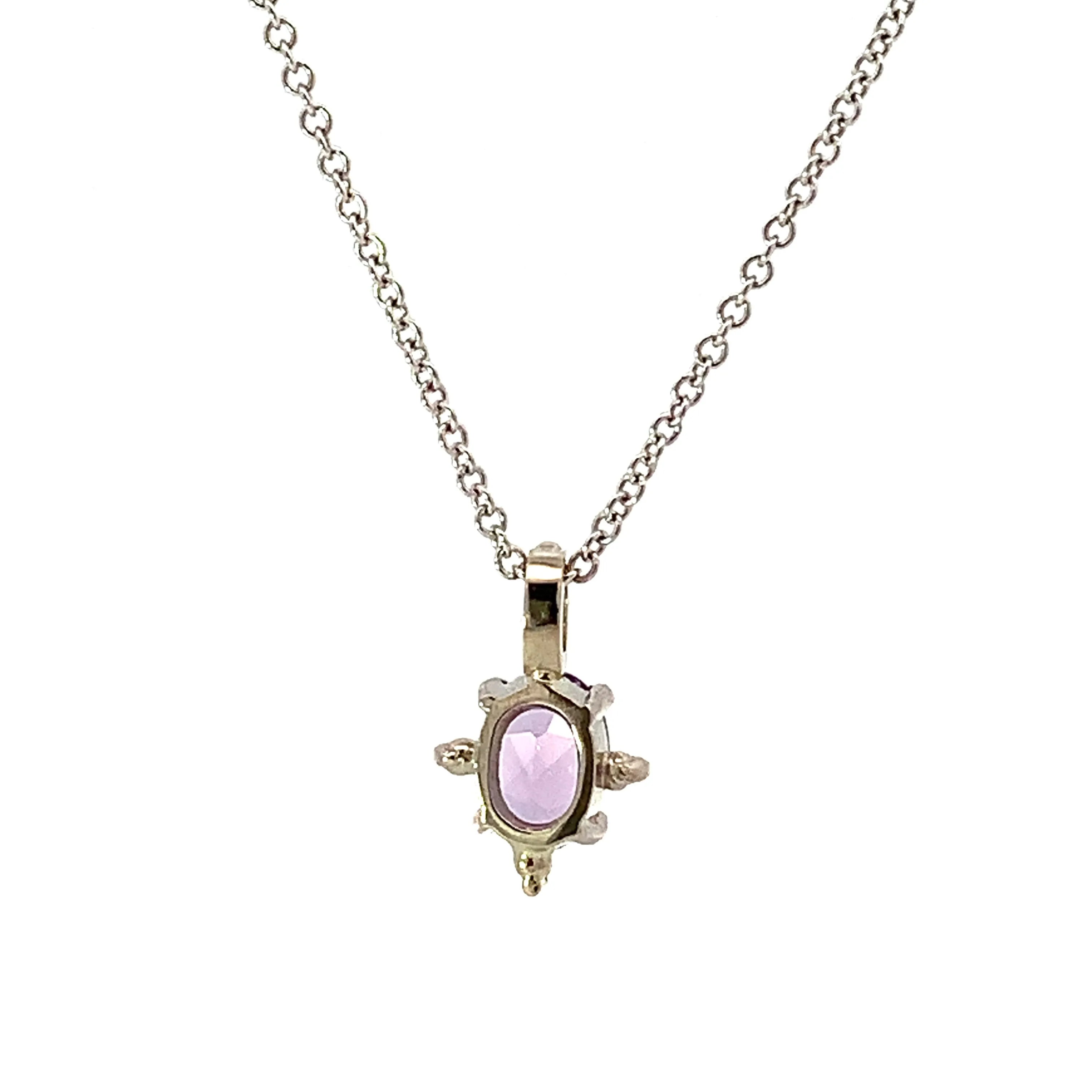 Rose de France Amethyst and Diamond Accent Necklace - made to order