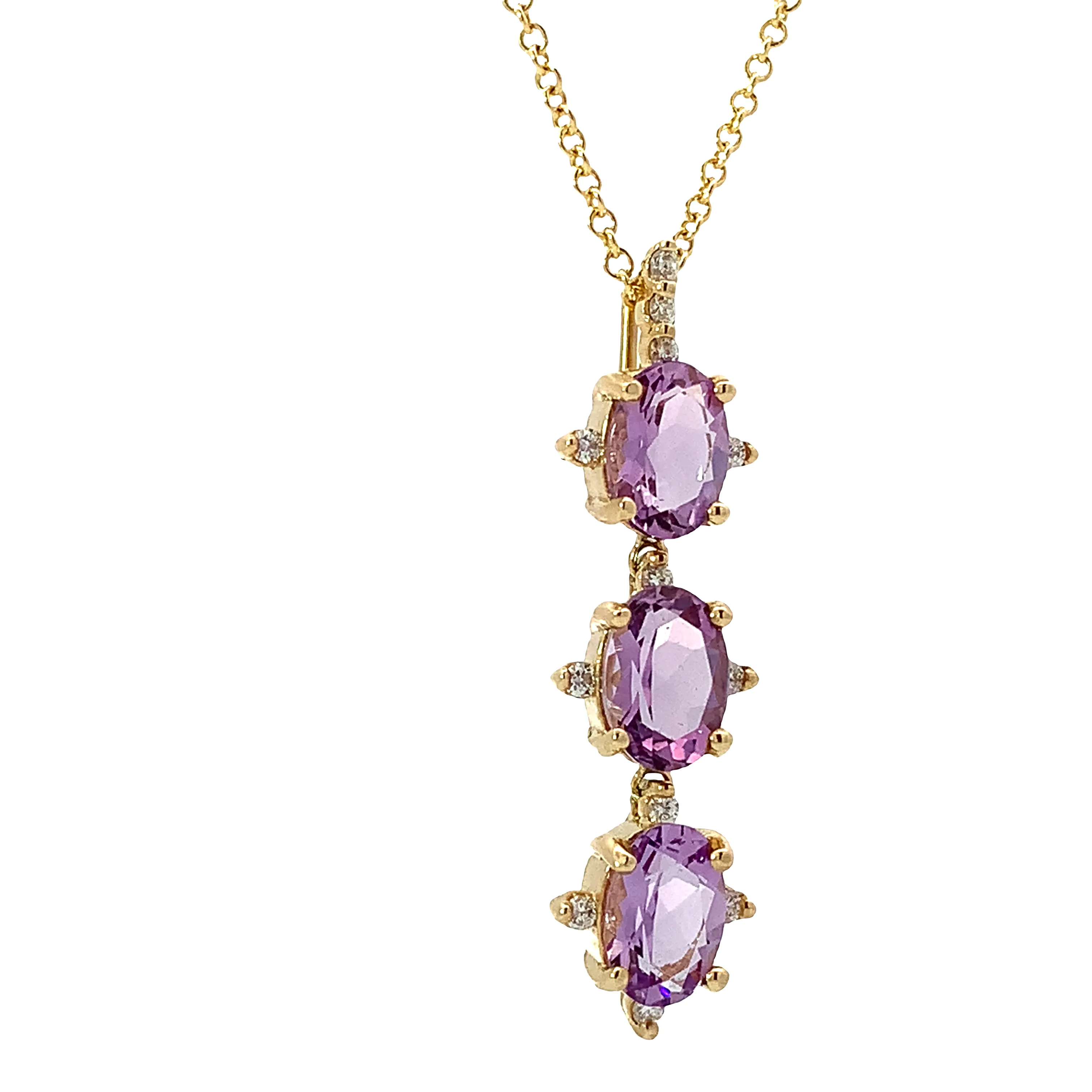 Rose de France Amethyst Drop Necklace