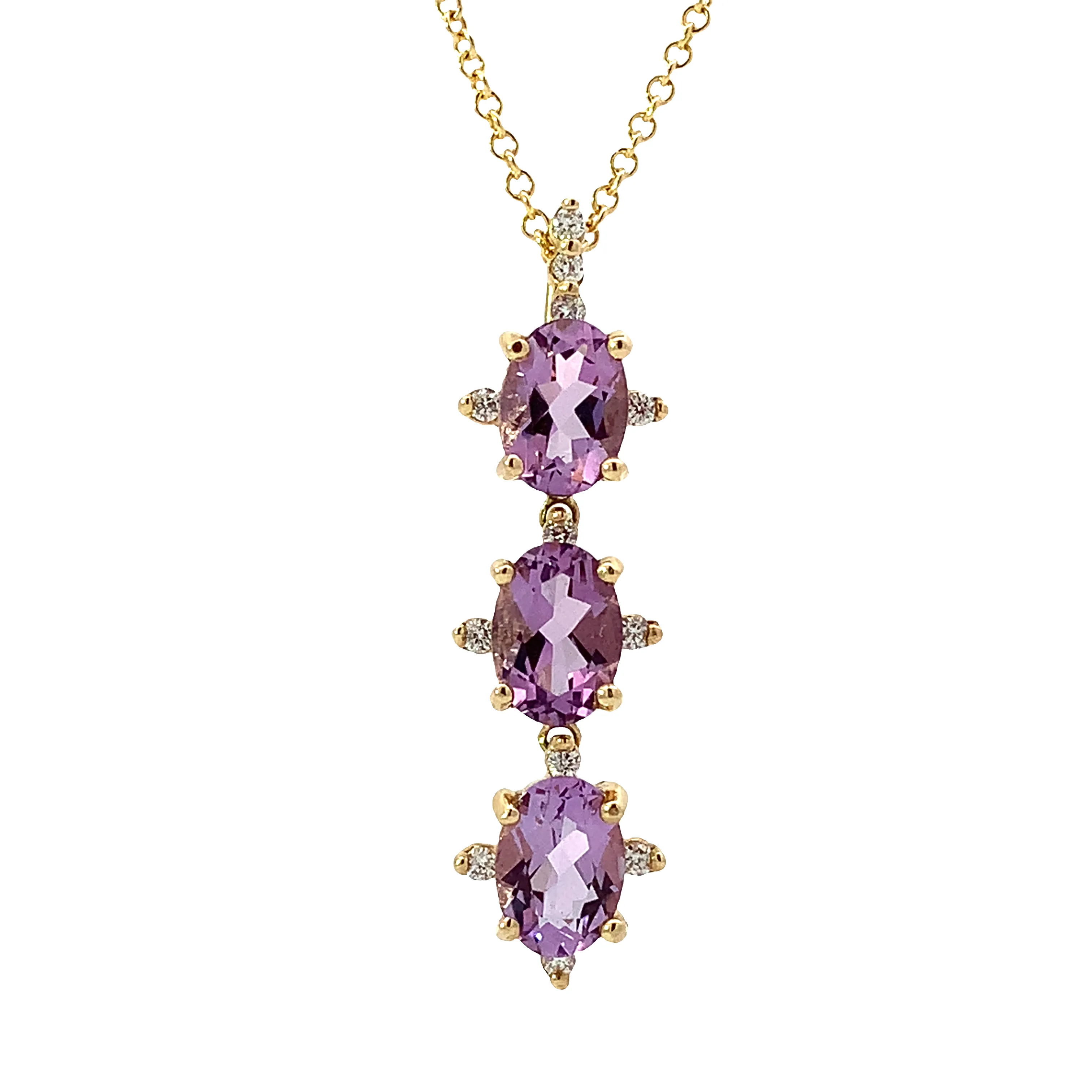 Rose de France Amethyst Drop Necklace