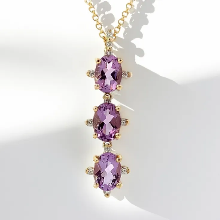 Rose de France Amethyst Drop Necklace