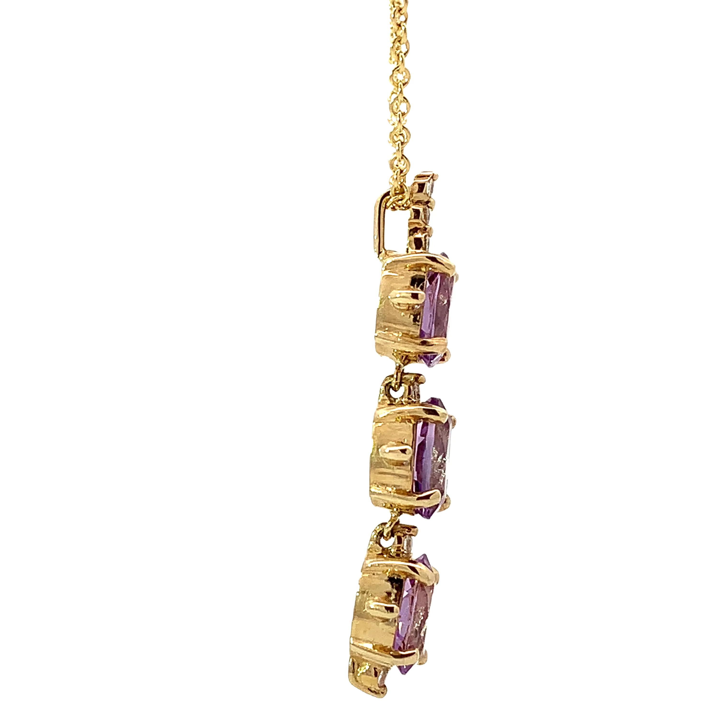 Rose de France Amethyst Drop Necklace