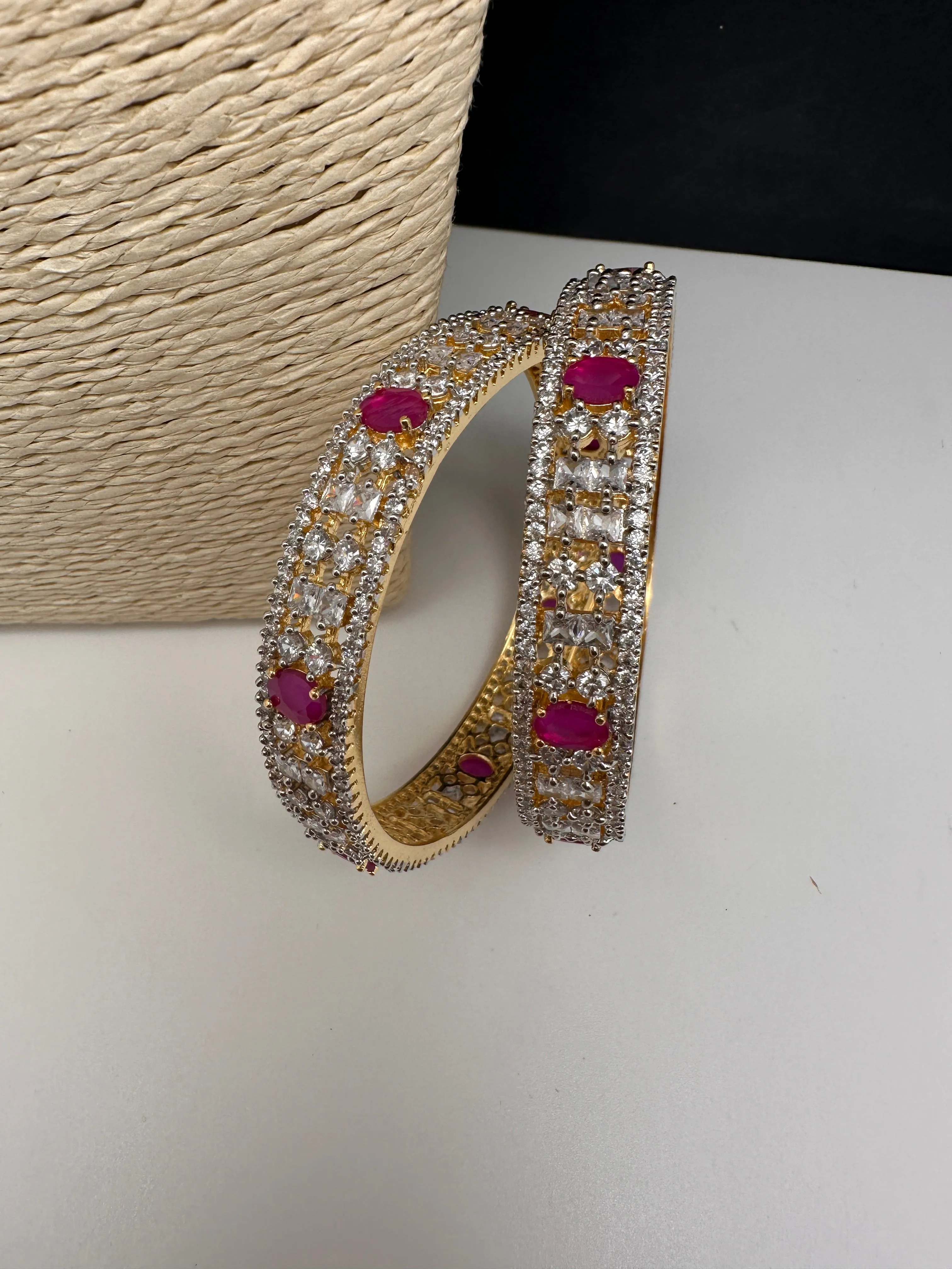 Ruby Red Marquise  AD Bangles