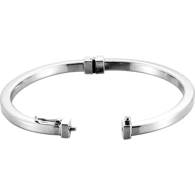 Sterling Silver 4mm Hinged Bangle Bracelet