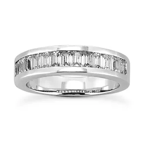 Straight Baguette Diamond Wedding Band (Total Diamond Weight 1.02ct, Quality GH-VS)